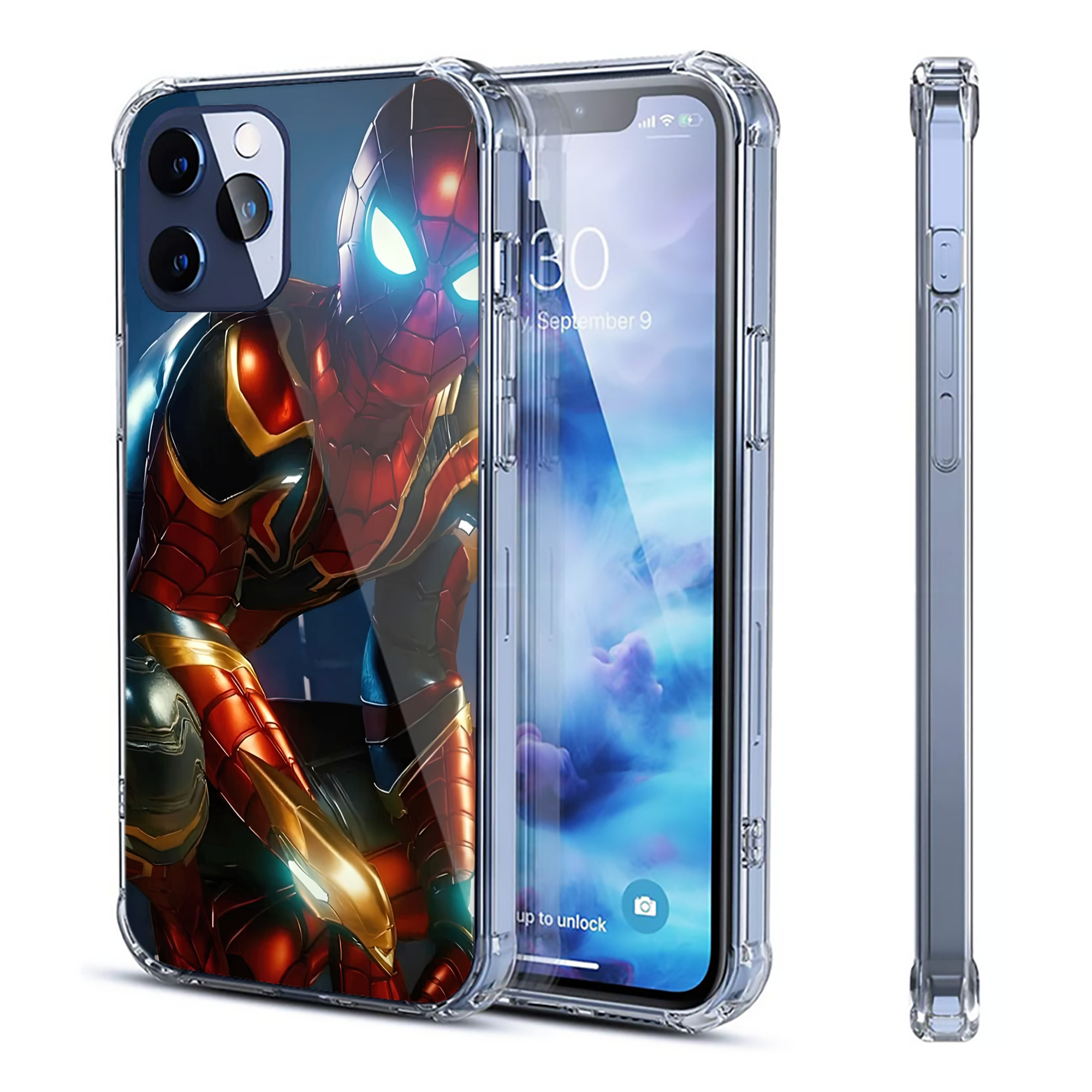 （画像用） Spider Man スパイダーマン 【iPhone 12シリーズ対応】透明スマホケース（クリアソフトケース）